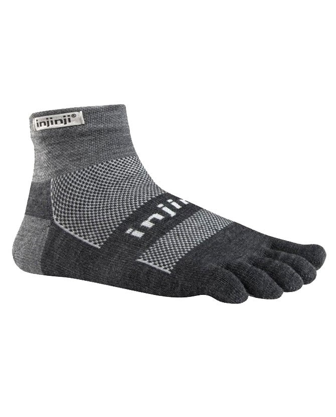 Calcetín con dedos Injinji RUN Nuwool OW Mini Crew, detalle del tejido