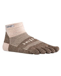 Calcetín con dedos Injinji RUN Nuwool OW Mini Crew color Oatmeal, vista lateral